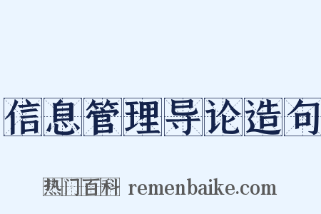 信息管理导论造句是什么意思的图片